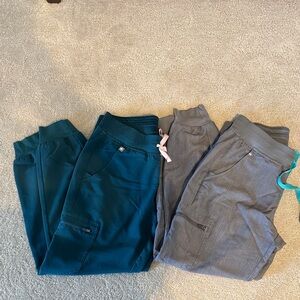 Figs Women's Joggers - Teal and Gray